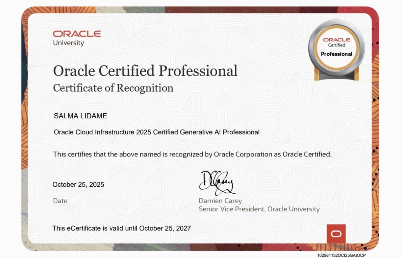 OCI Data Science Professional certificate